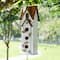 Glitzhome® 24.25" Oversized Washed White 3-Tiered Solid Wood Villa Birdhouse